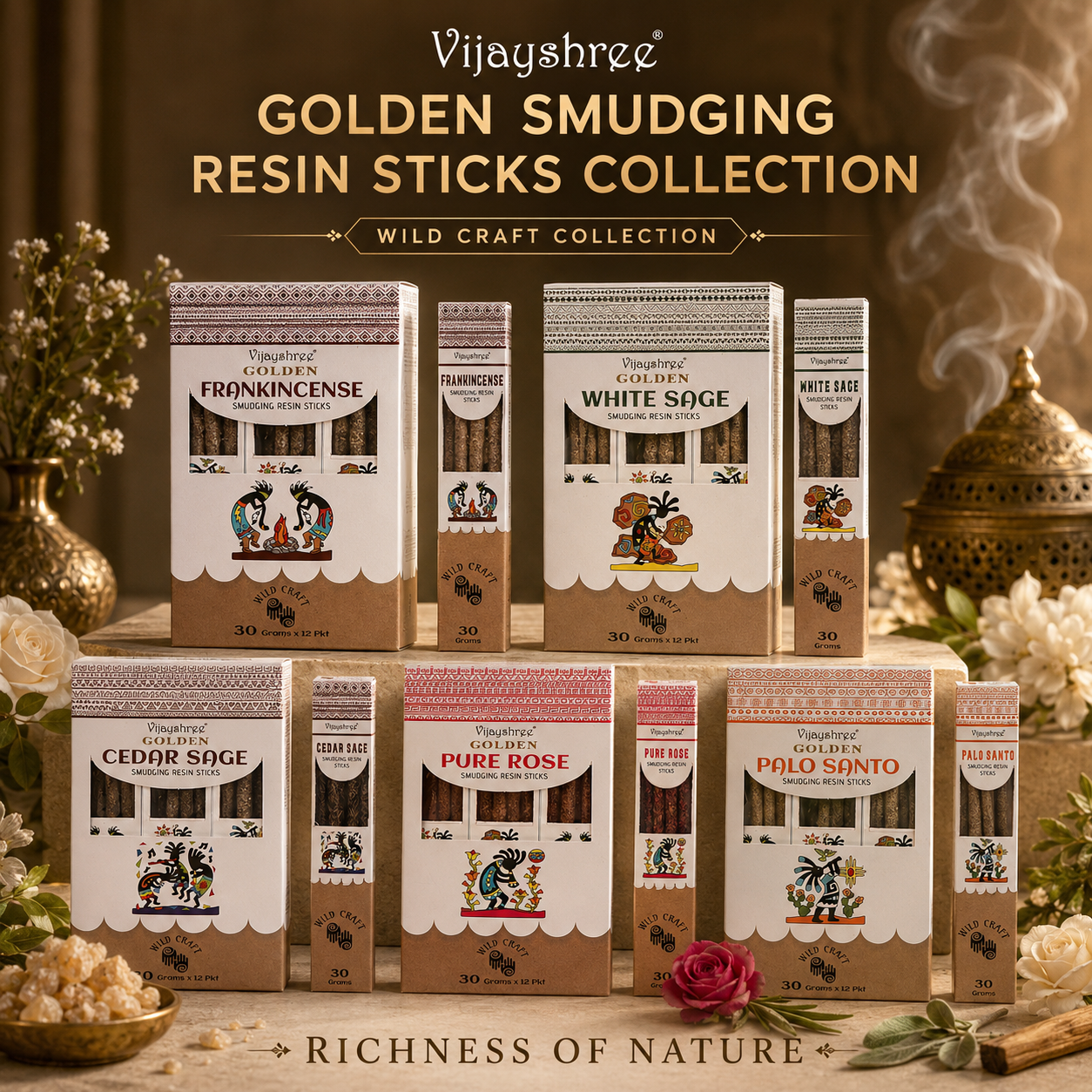 Vijayshree Golden smudge incense collection